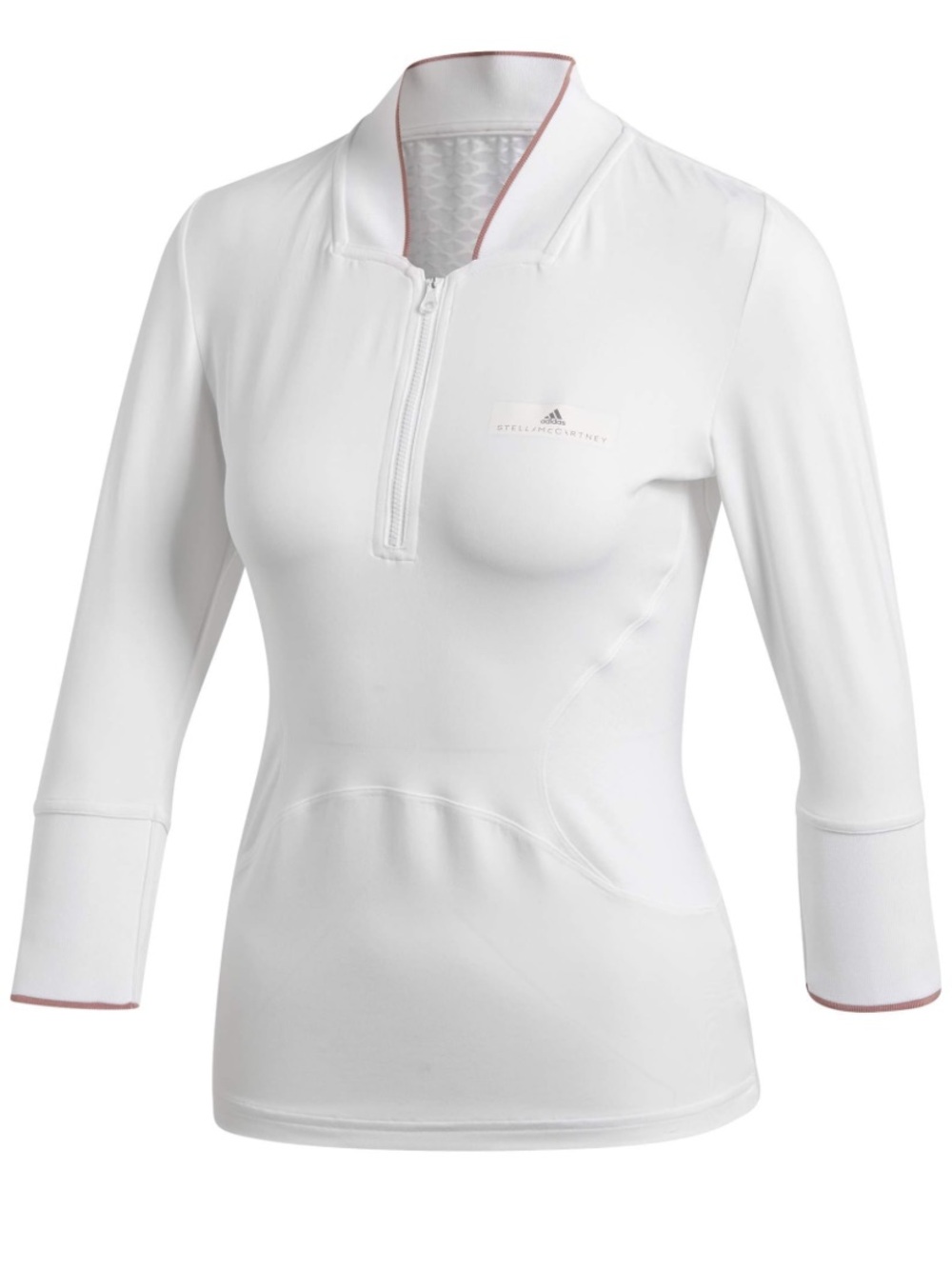 adidas Stella McCartney Women's White Long-Sleeve Quarter-Zip Athletic Top